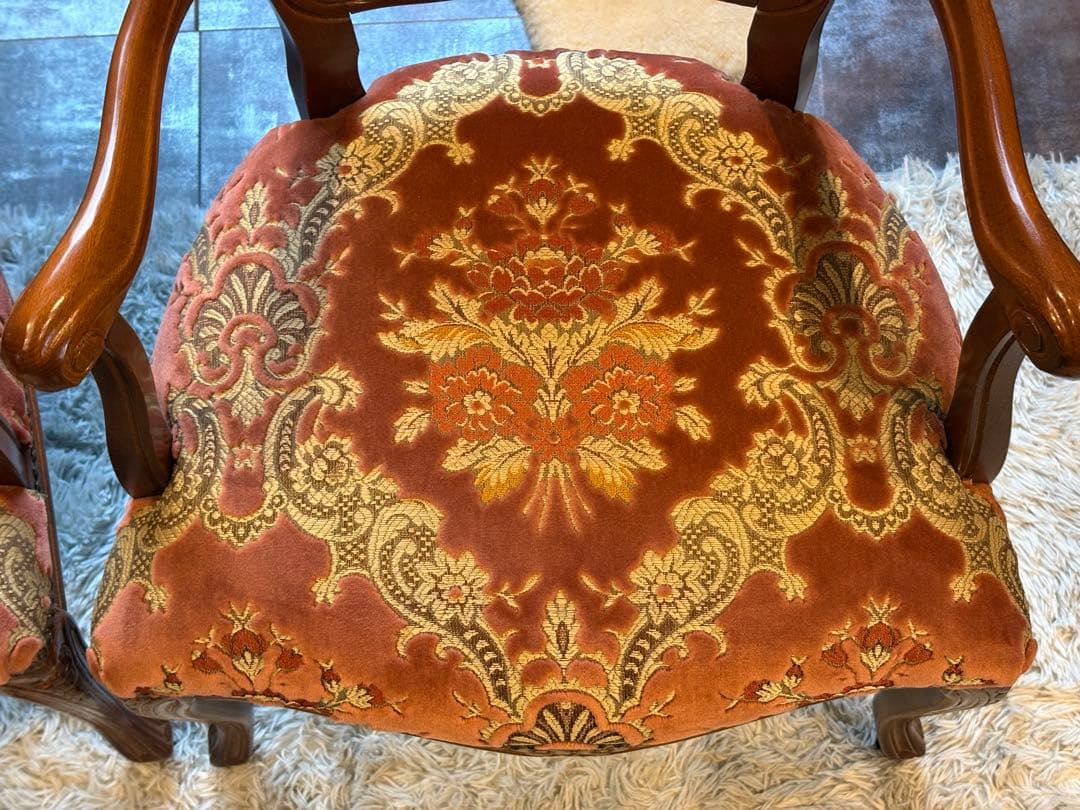 ヴィンテージ ロココ アームチェア 猫脚 クラシック クラシカル 金華山