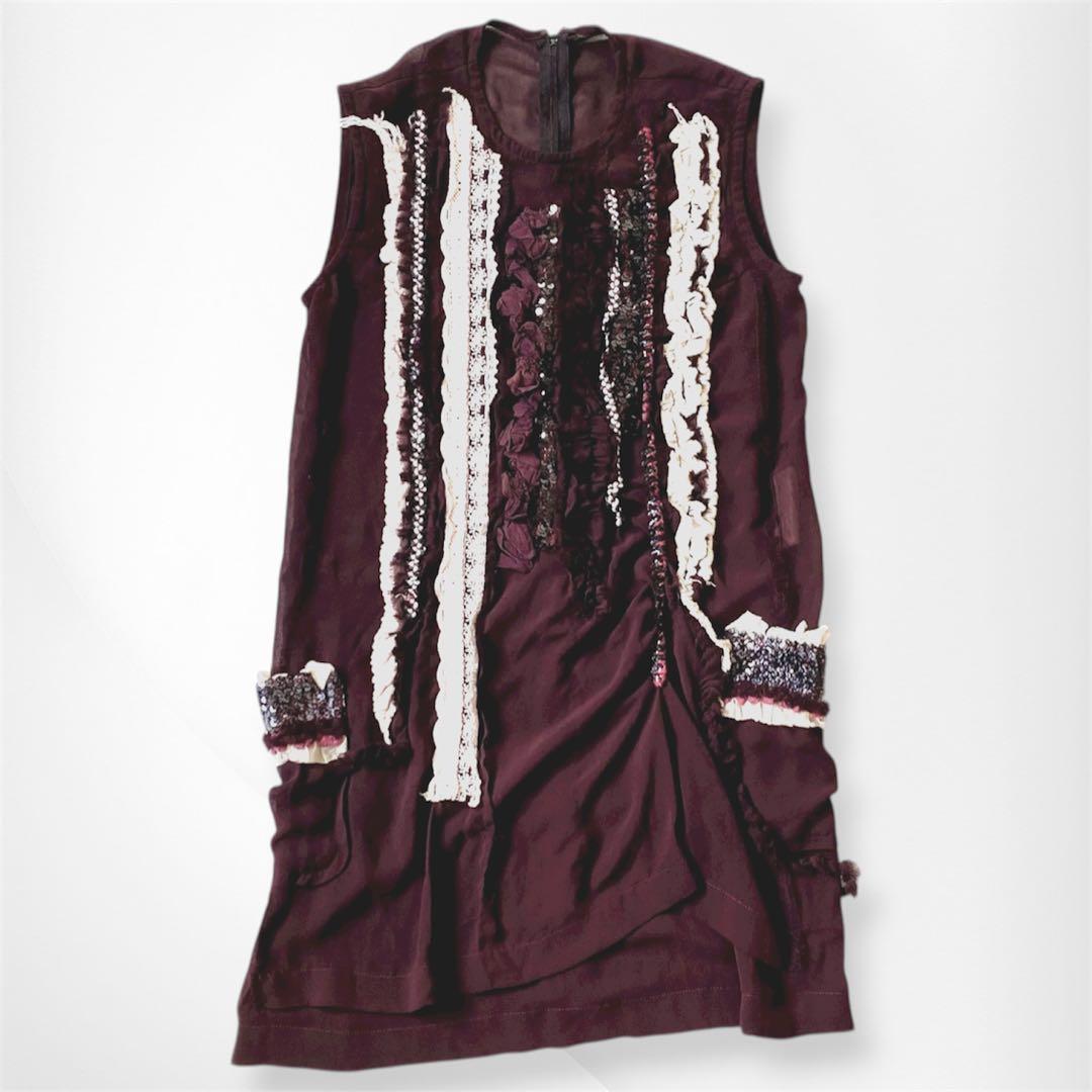 トリコ コムデギャルソン スパンコール装飾ワンピース 中古・古着通販】tricot COMME des GARCONS (トリココムデギャルソン