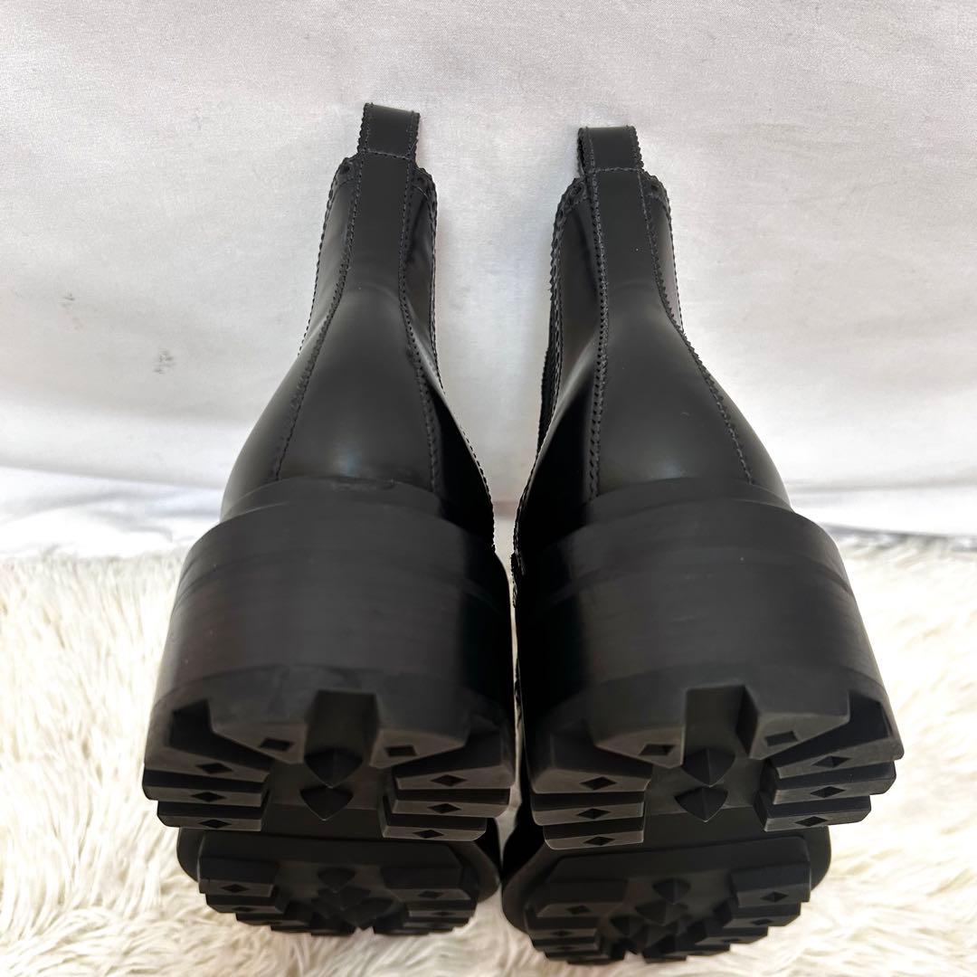 美品 HERMES サイドゴアブーツ ブラック ウィングチップ レザー 保存袋