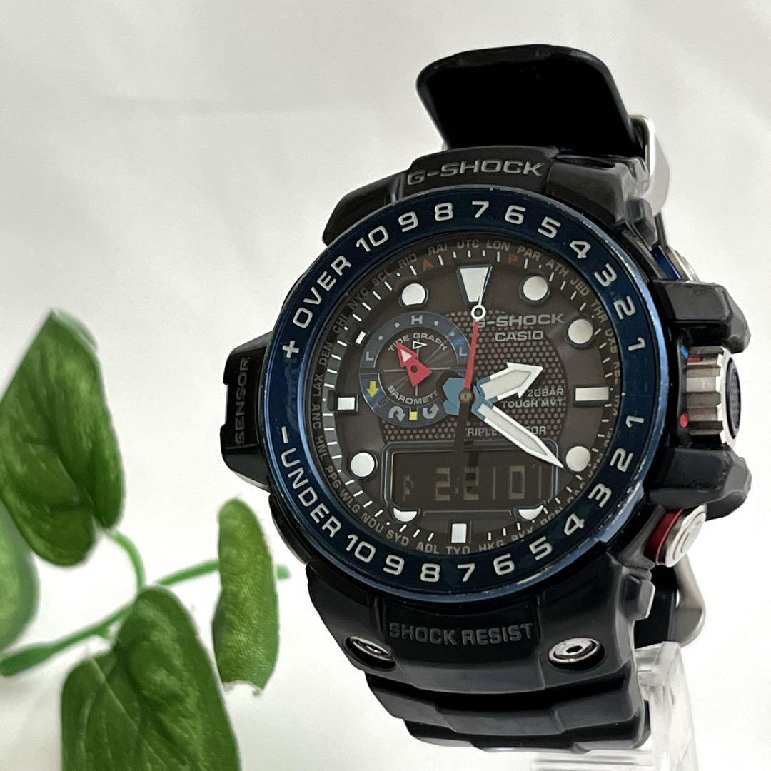 G-SHOCK 腕時計　ガルフマスター　アナデジ　電波ソーラー　メンズ　ブラック G-SHOCK Gショック マスターオブG ガルフマスター カシオ CASIO 電波