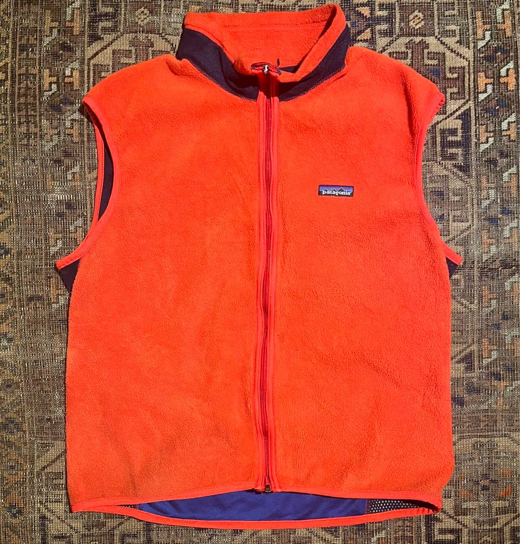 L表記 97年 USA製 パタゴニア フライヤーベスト オレンジ フリース