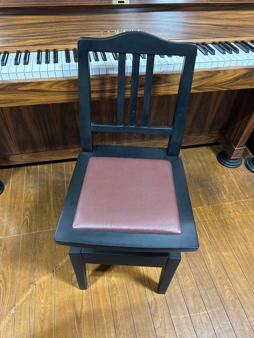 No.5A トムソン椅子 半艶塗装 ヤマハ ピアノ椅子　フェルト付き 背もたれ付き ピアノ椅子 座面エンジ NO5 イトマサ トムソン椅子