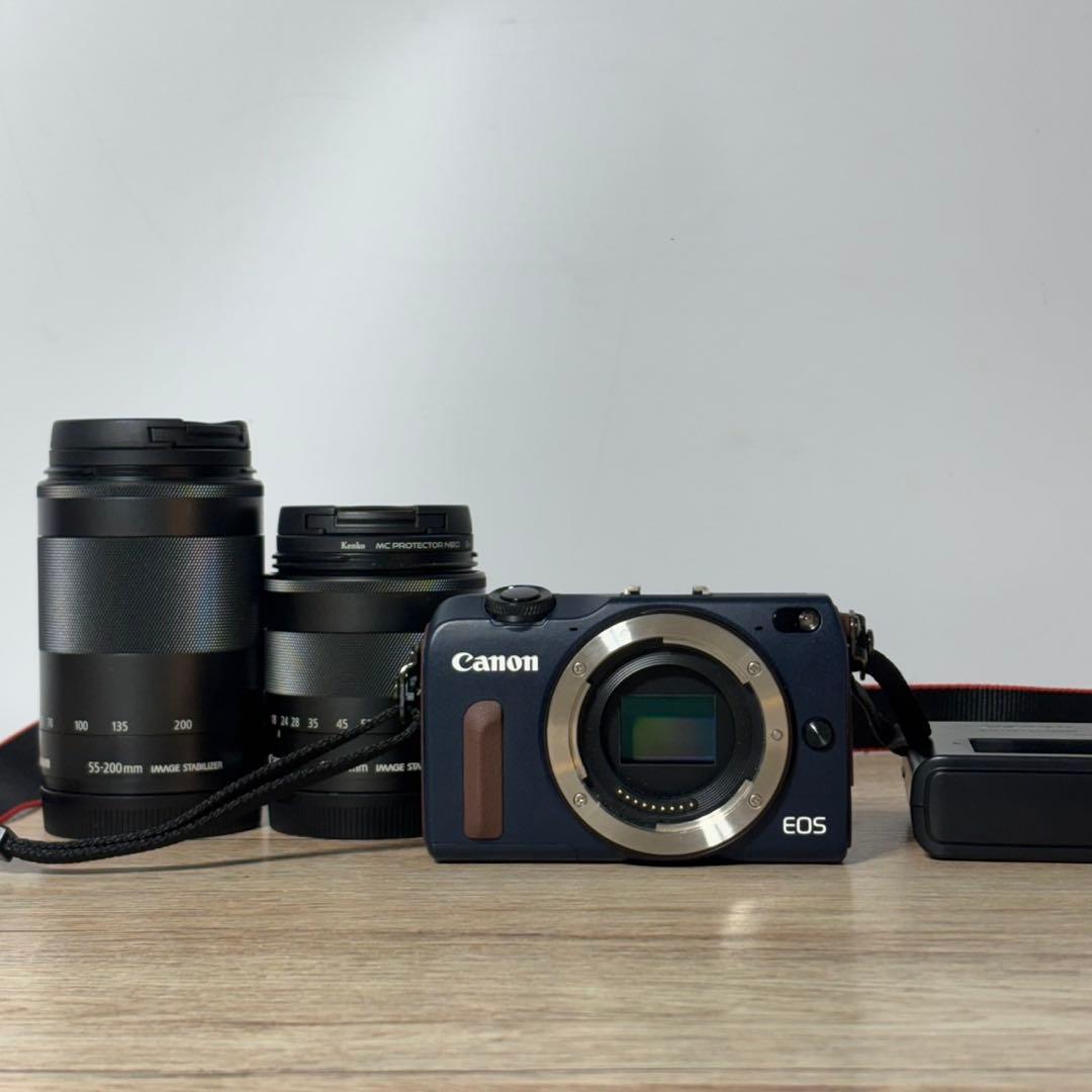 Canon EOS M2 ミラーレスカメラ レンズ×2 18-55mm B10 EOS M キヤノン Canon ミラーレス一眼 M2 レンズキット ブラック SD