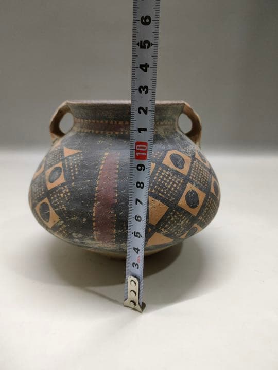 仰韶彩陶 アンダーソン土器 素焼き 加彩双耳土器.壺 骨董品 陶芸