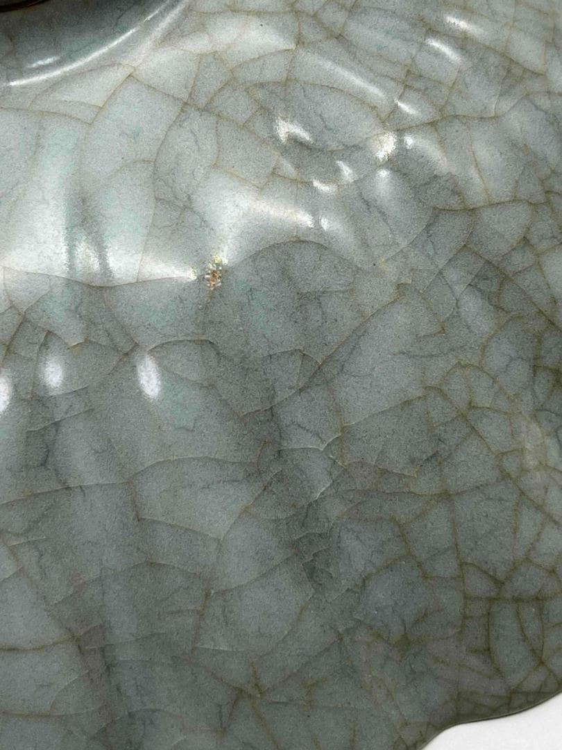 宋時代 青磁 汝官窯菊瓣碗 官汝窯碗 郊壇官