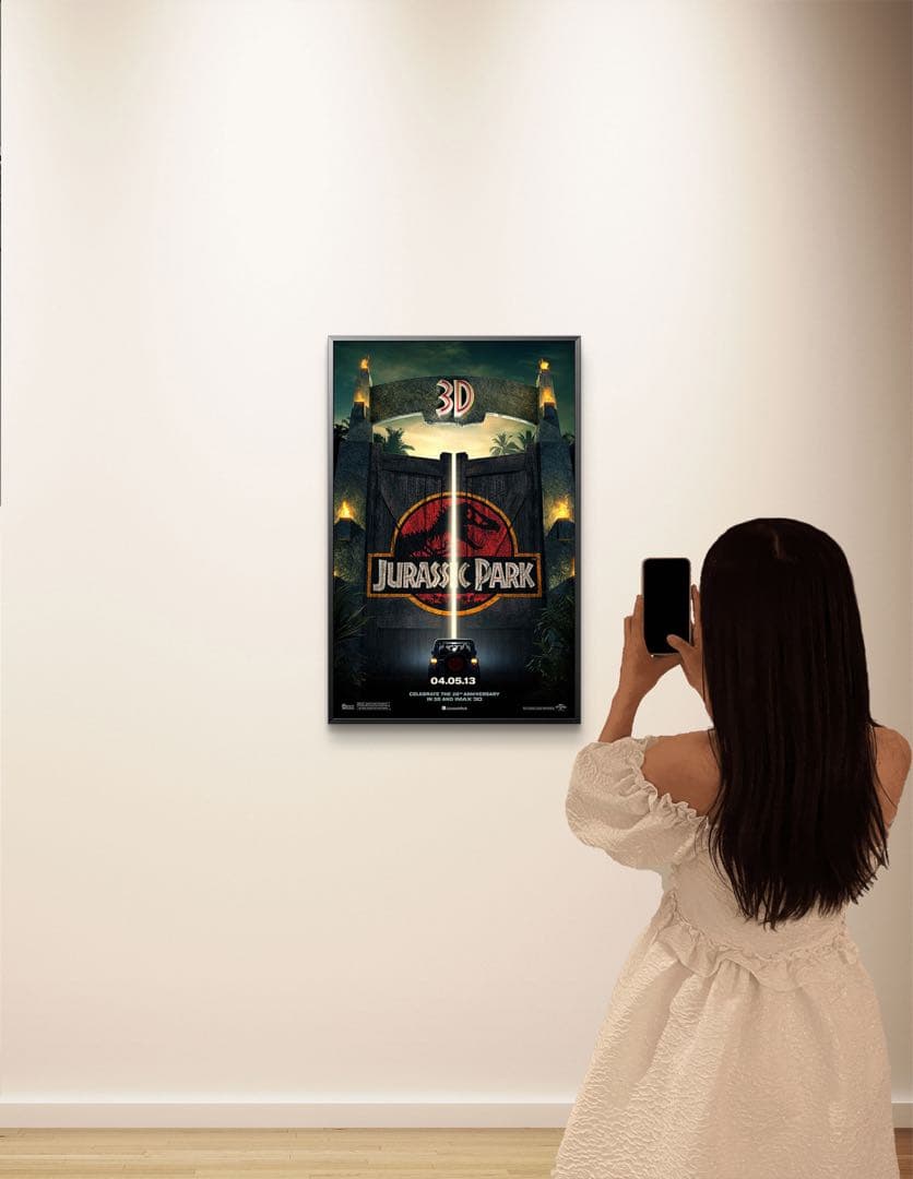 枚数限定*映画館用片面印刷ポスターUS版:ジュラシックパーク フレーム