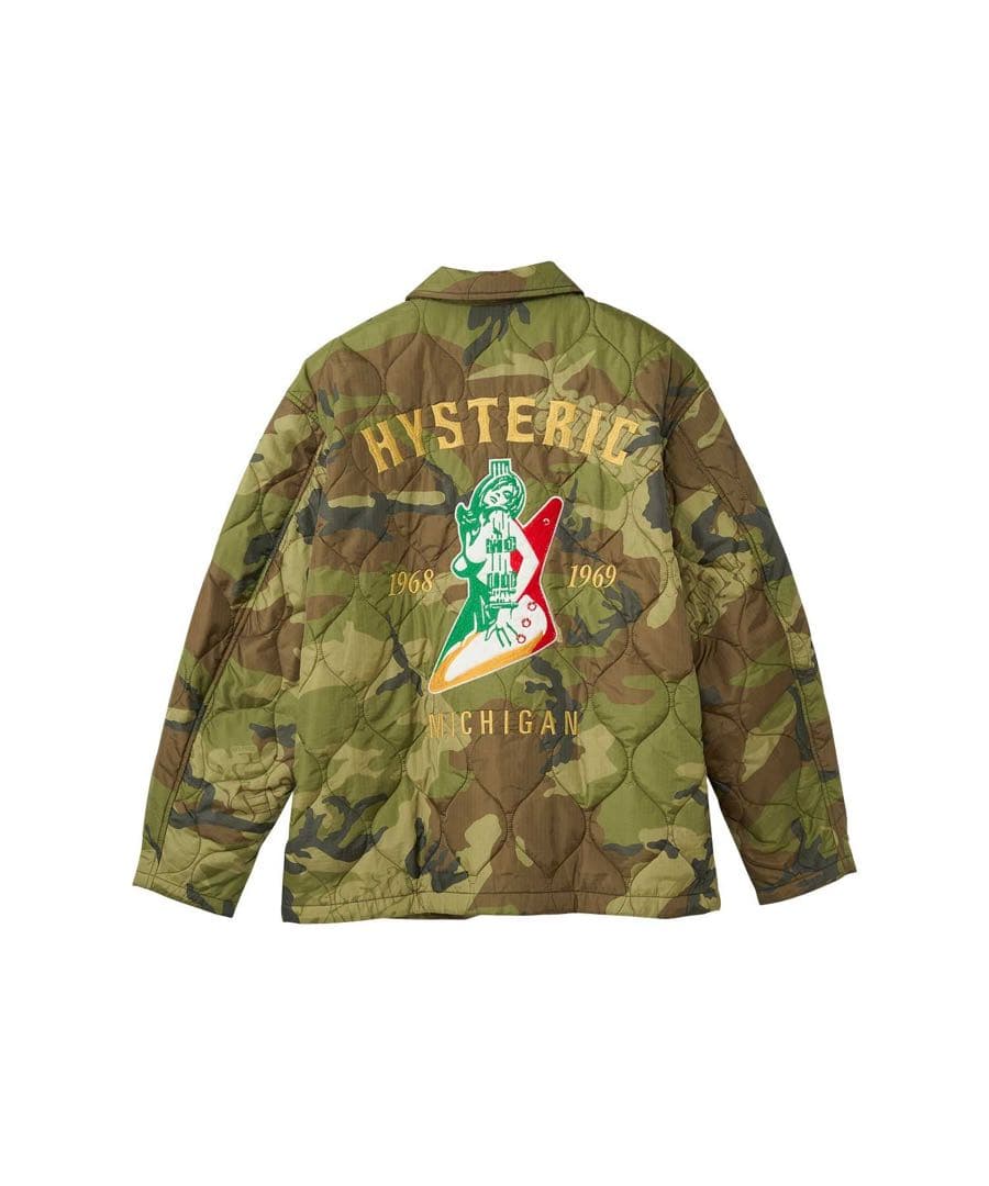 完売品ヒステリックグラマーGUITAR GIRL MICHIGAN刺繍ジャケット HYSTERIC GLAMOUR - GUITAR GIRL MICHIGAN刺繍 キルティングジャケット