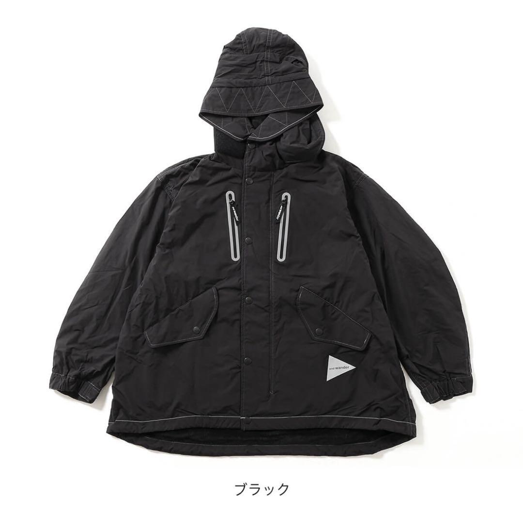and wander FISHTAIL OCTA COAT ブラック and wander（アンドワンダー） フィッシュテール オクタ コート