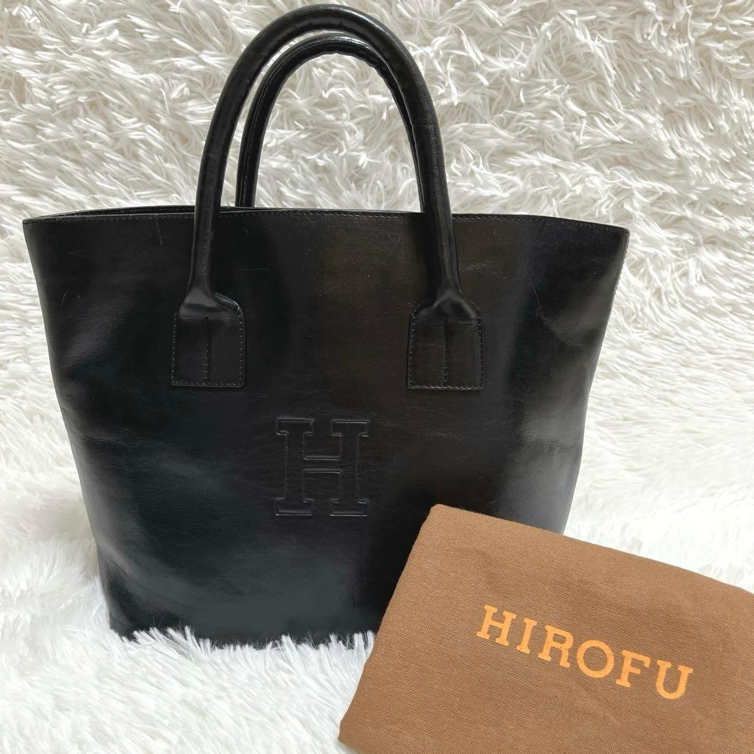 HIROFU ヒロフ トートバッグ ブラック 本革 レザー ロゴ イタリア製