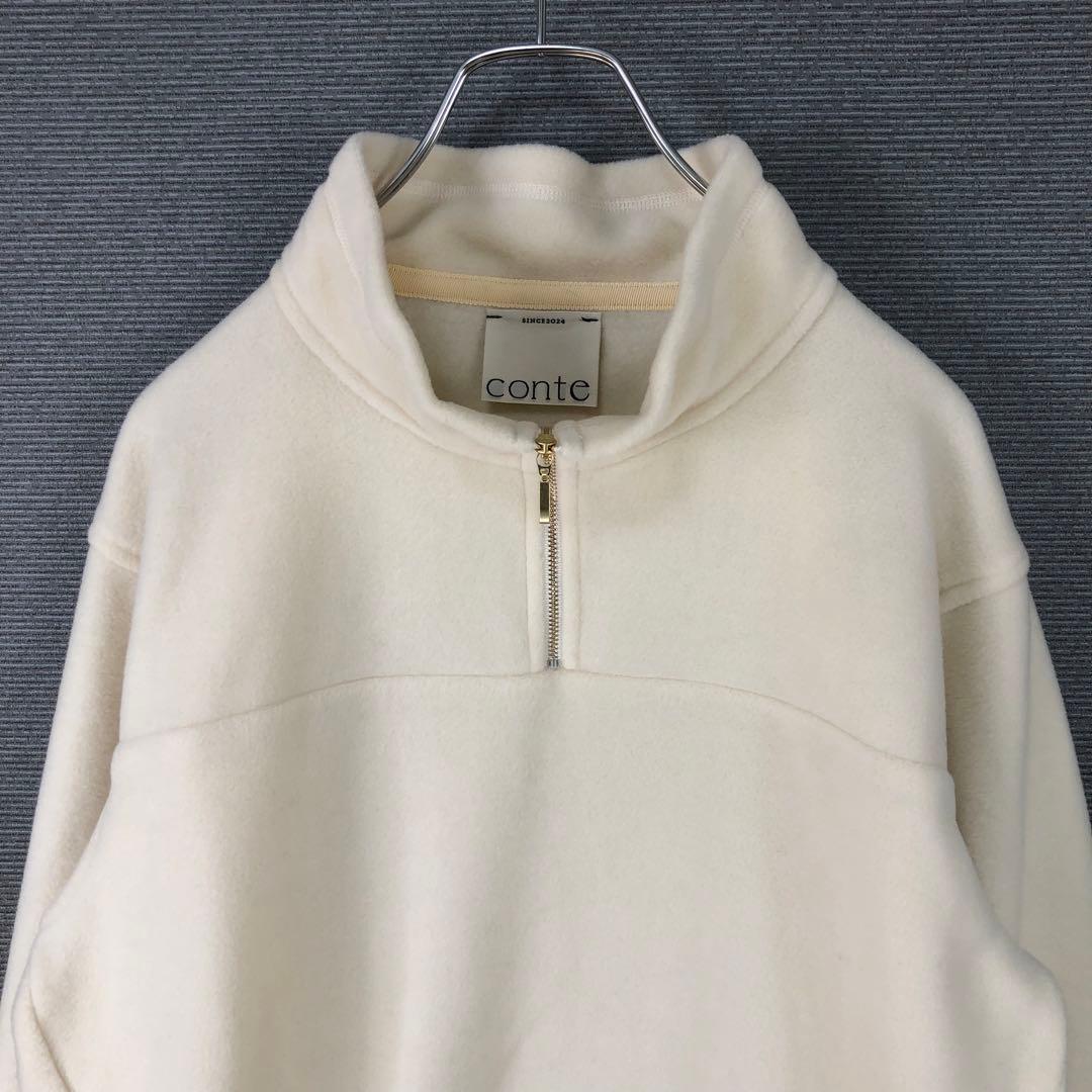 conte フリース ジップ プルオーバー F オフホワイト - メルカリ