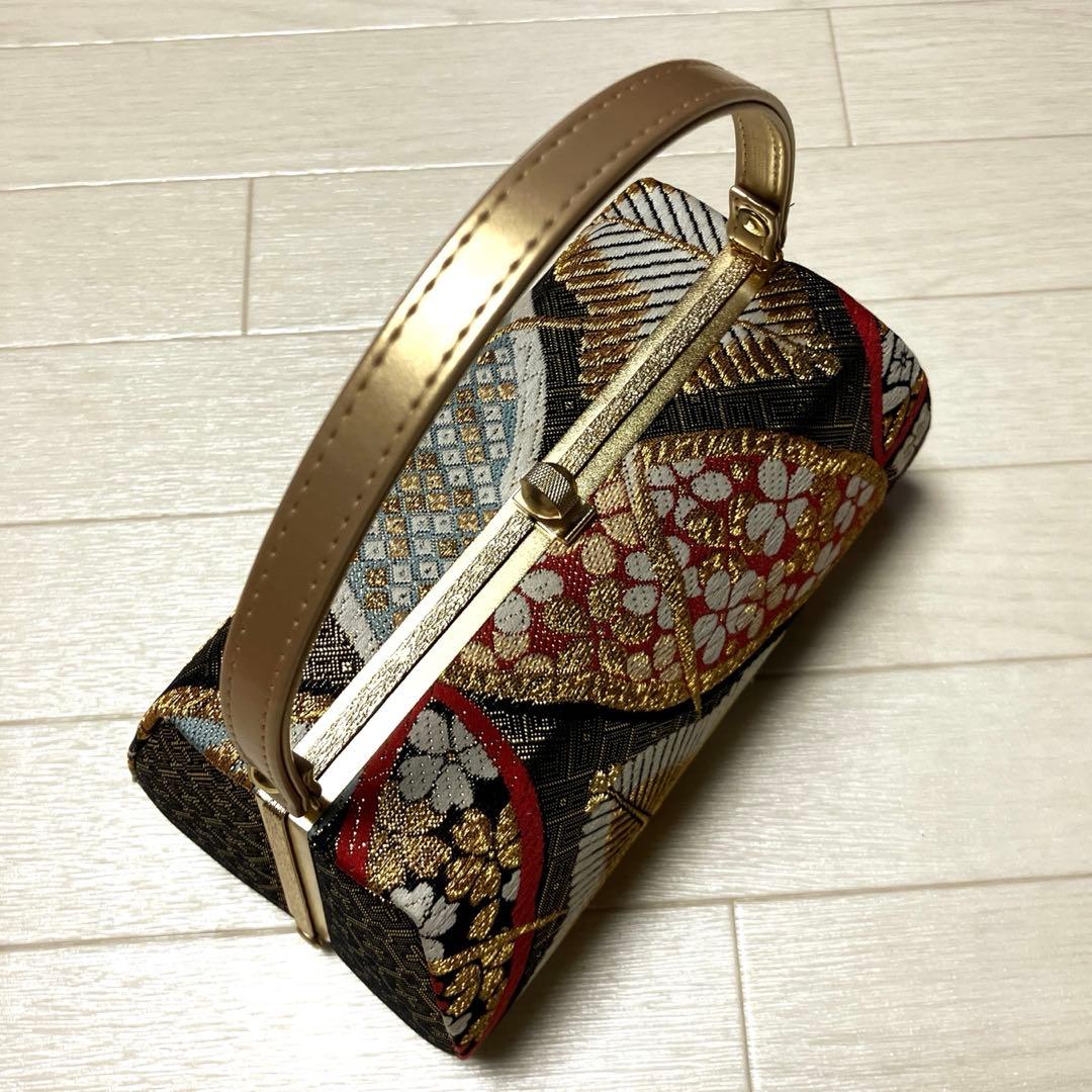 《美品・箱付き》草履バッグセット　彩小径ブランド　振袖用 正絹　帯地