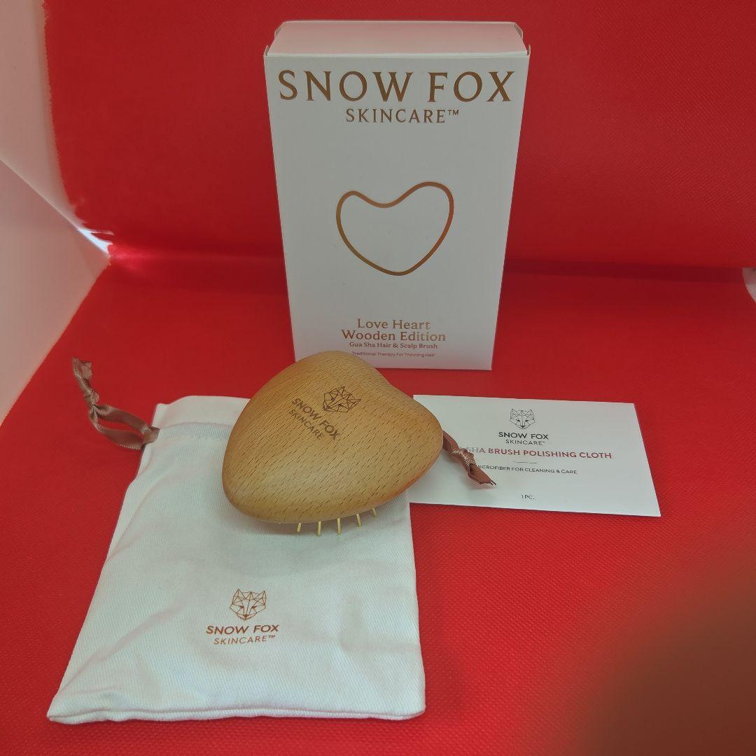スノーフォックス　カッサ　ウッドミニハート　ヘアブラシ Snow Fox Skincare / プレミアム FOX カッサ ウッド ミニハート