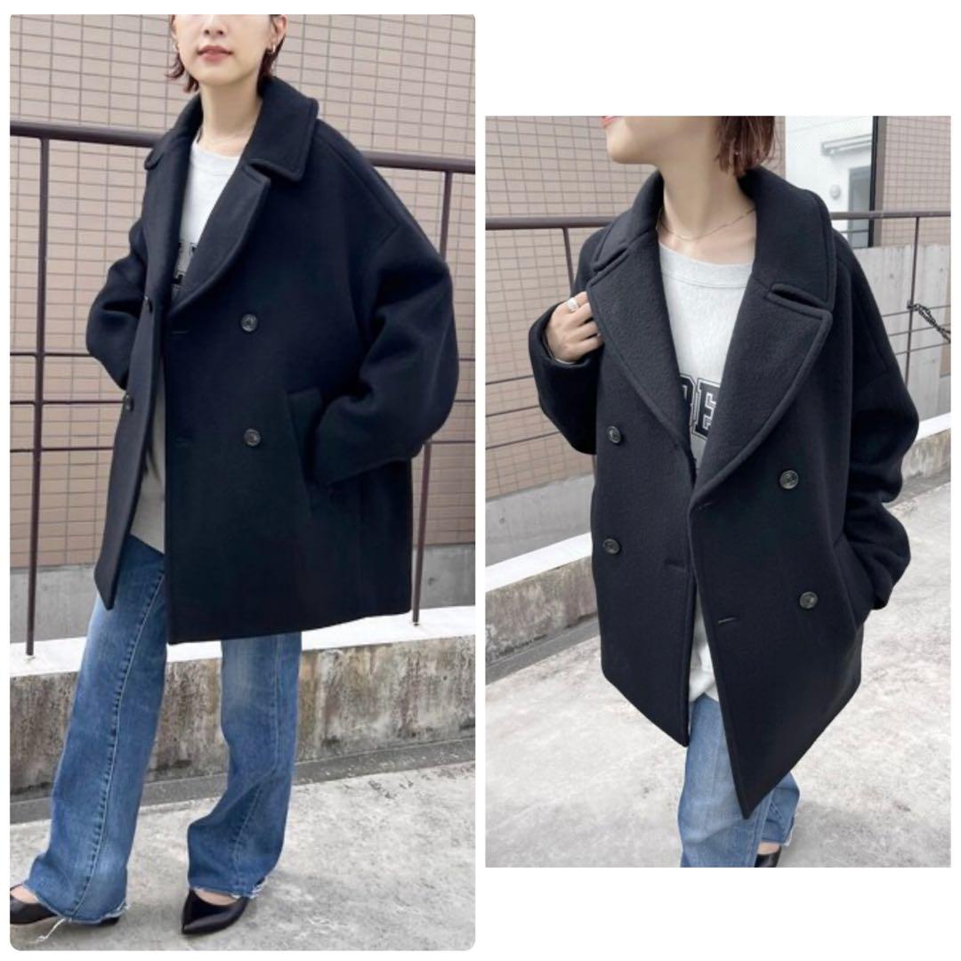 新品✨️定価6.4万 22AW ティッカ ショートピーコート キャメル
