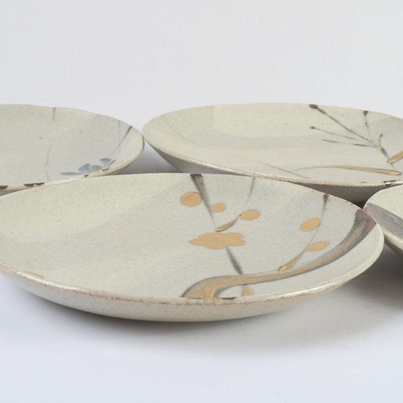 和食器 茶懐石 幸兵衛窯 絵変和皿 銘々皿 五客 共箱