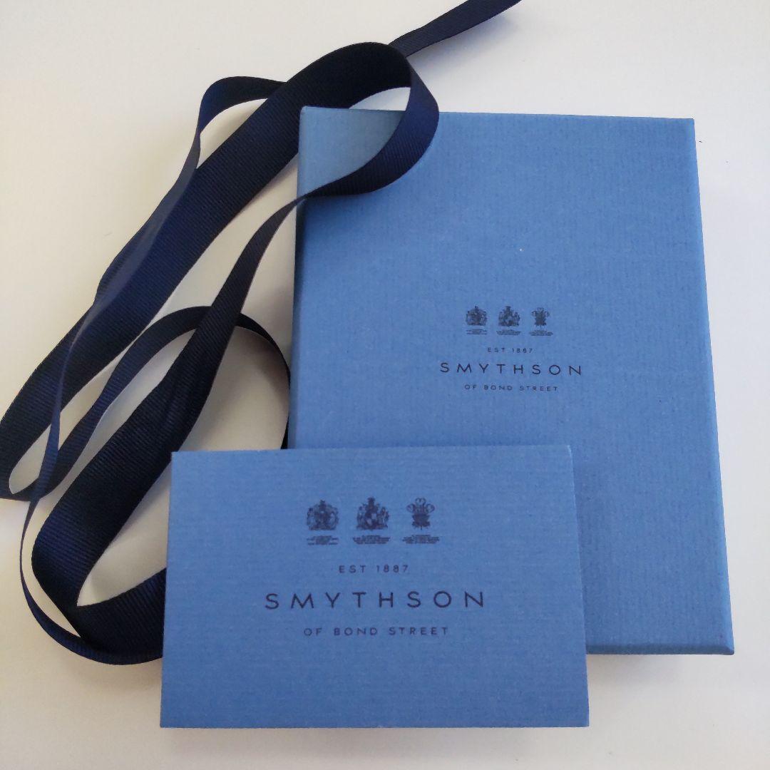 未使用 スマイソン 名刺入れ カードケース クロコ型押し ブルー 箱