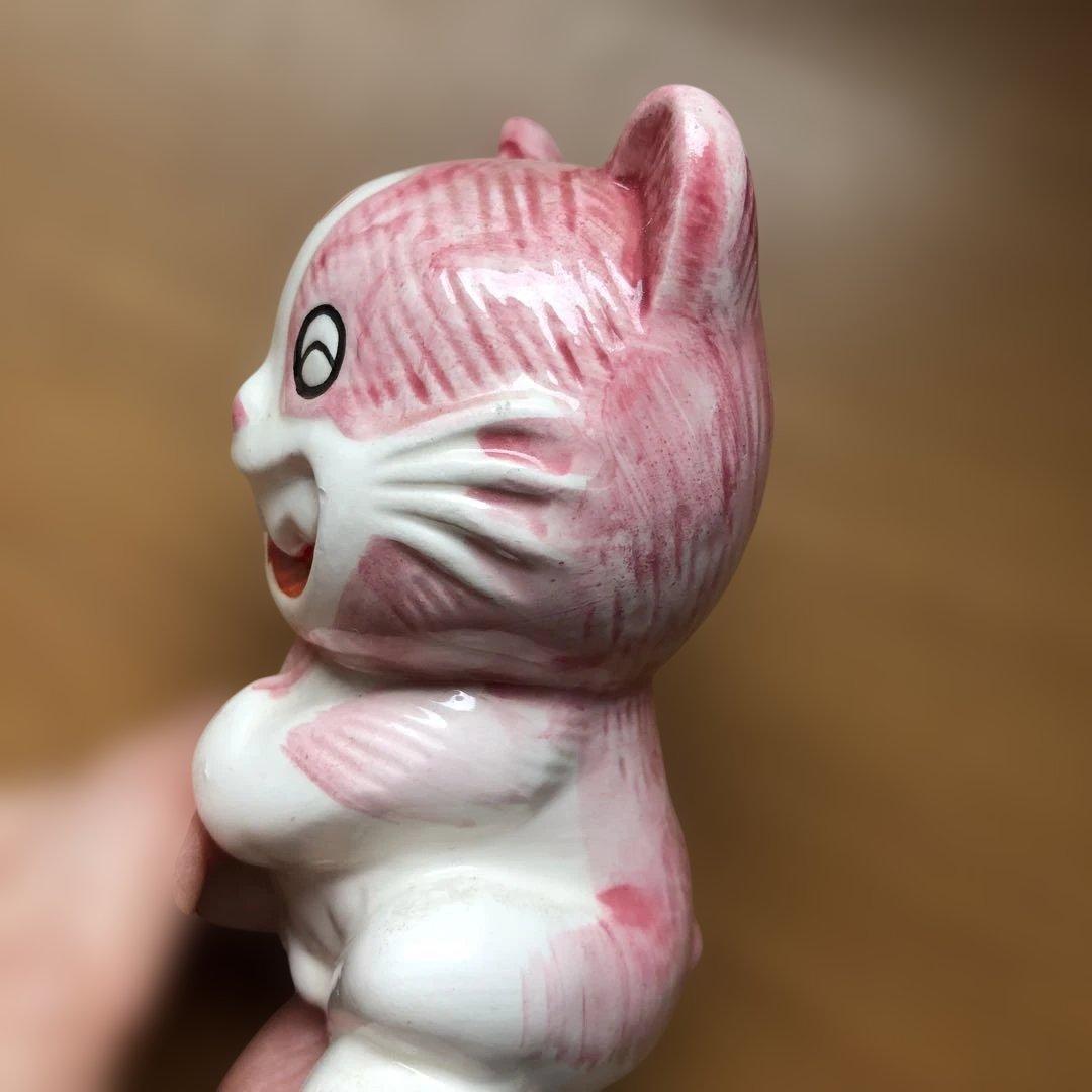 ns0815様 レア！じゃりン子チエ 小鉄ピンク 貯金箱 陶器 昭和レトロ