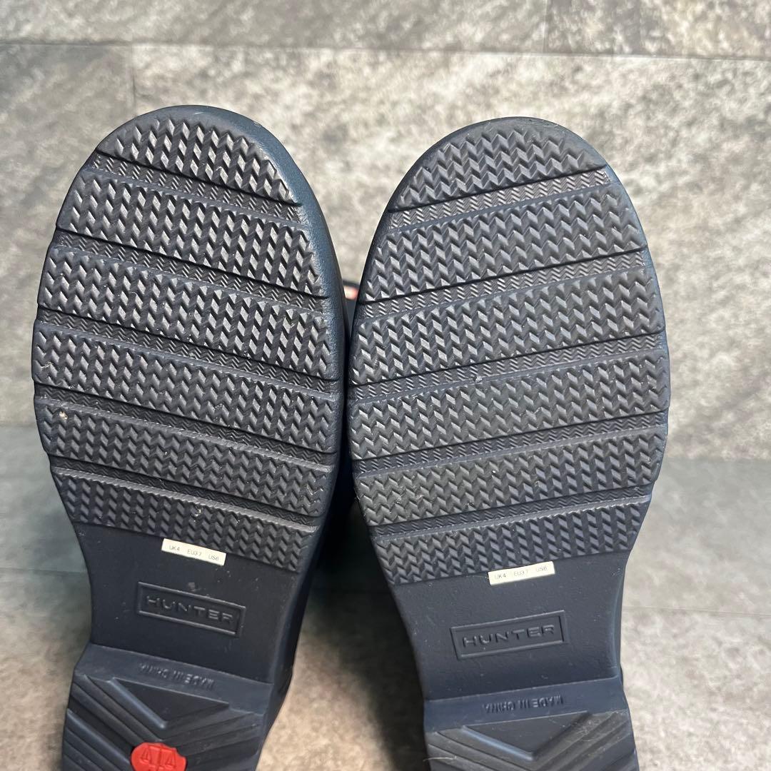 【新品】HUNTER ブラック 長靴 ロングレインブーツ　23.5cm バックル