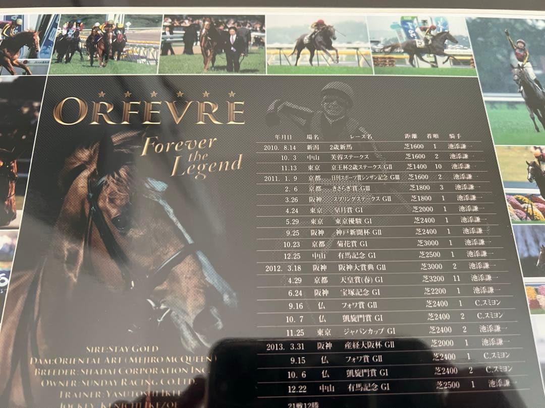☆競馬☆ ORFEVRE オルフェーヴル 三冠馬 記念パネル 池添謙一騎手