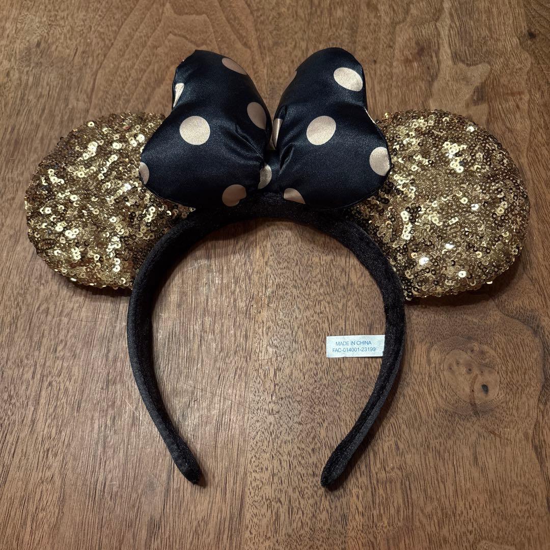 東京ディズニーリゾート カチューシャ スパンコール ドット ゴールド