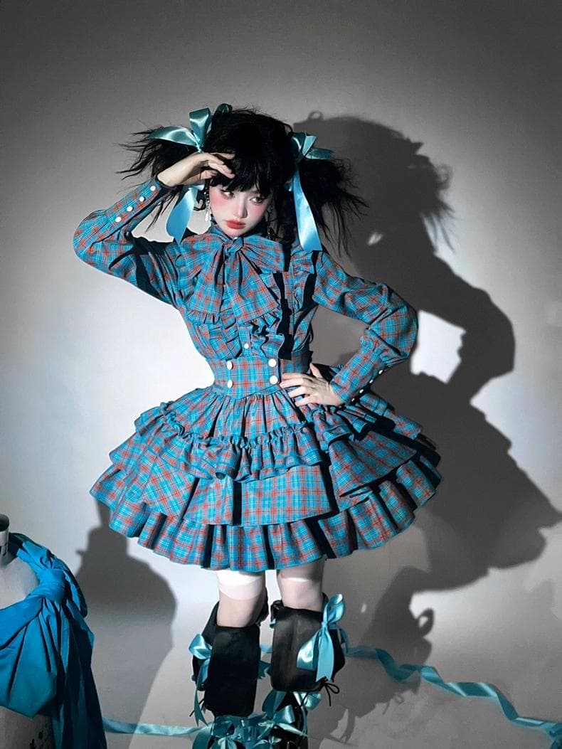 即納]CATCOCOONクラシカルドール 長袖 セットアップ 青チェック - メルカリ