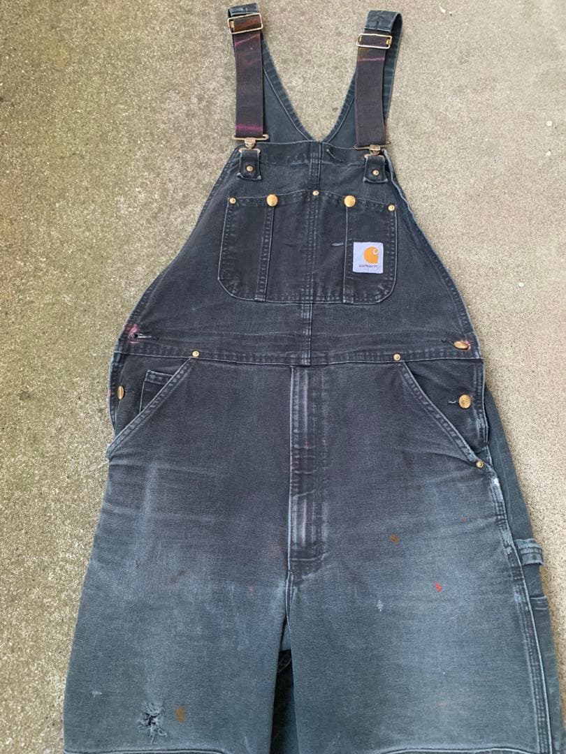 Carhartt カーハート　ダック　オーバーオールUSA製　ブラック　黒 90年代 USA製 Carhartt カーハート ダック地 オーバーオール