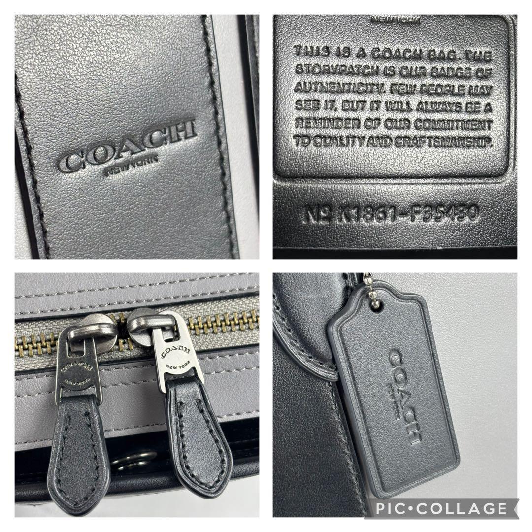 ✨極美品✨ COACH 2way ビジネスバッグ F35430 グレー/ブラック - メルカリ