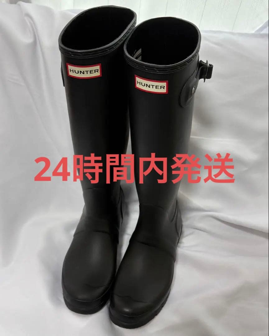 美品 ハンター hunter レインブーツ ロング 黒 レディース HUNTER（ハンター） 爆買 長靴 レディース 防水ブーツ レインブーツ