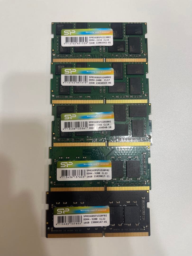 Silicon Power 16GB DDR4 メモリ5枚　ばら売り Silicon Power（シリコンパワー） pcメモリ 16gb ノートPC用メモリ