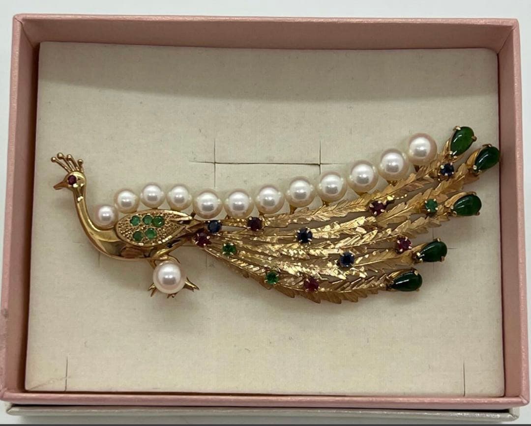 h*i様 K14 ブロー パール 真珠 ルビー エメラルド サファイア 翡翠 1 k14 真紅の輝き ビルマ産ルビー0.850ct ダイヤモンド ピンブローチ