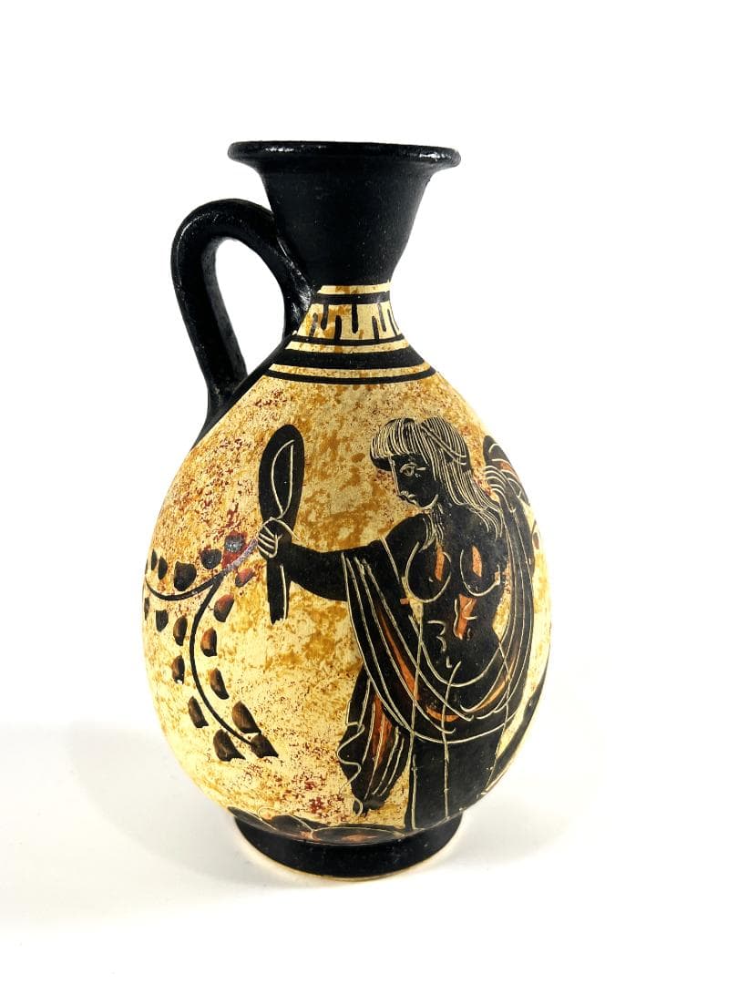 送料無料・蔵出し】古代ギリシャ 花瓶 黒絵式陶器 ギリシャ陶器