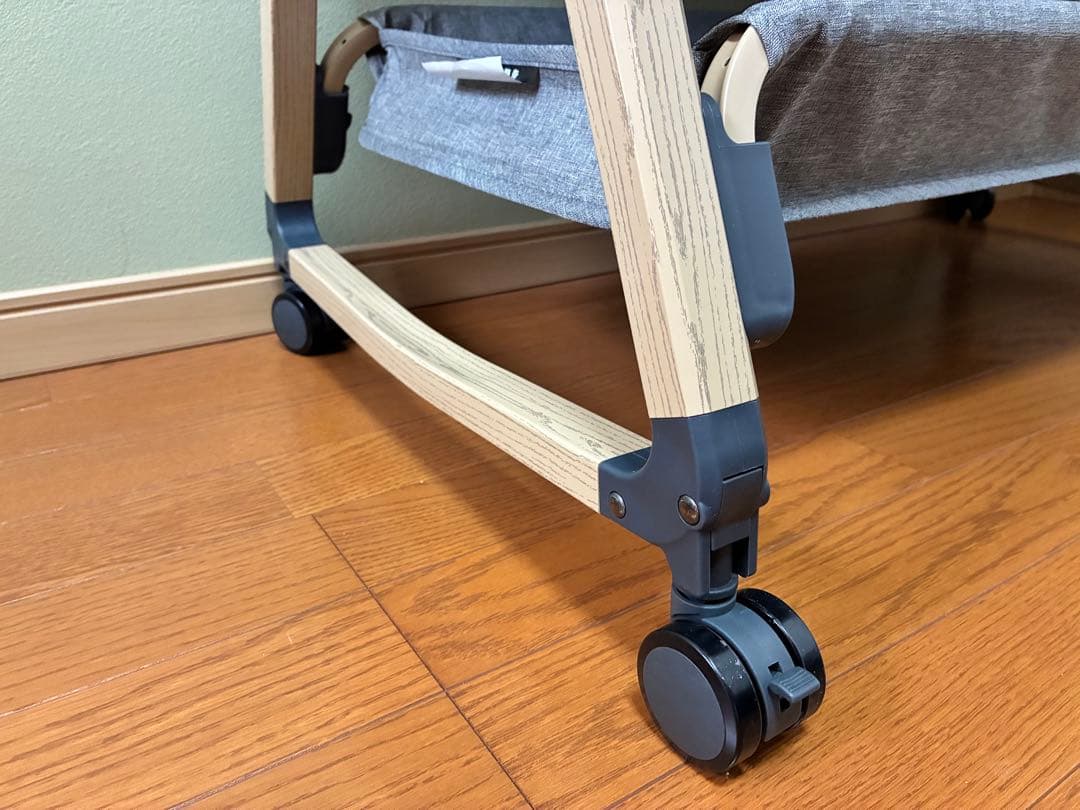 折りたたみベビーベッド グレー playkids - ベビー用寝具・ベッド