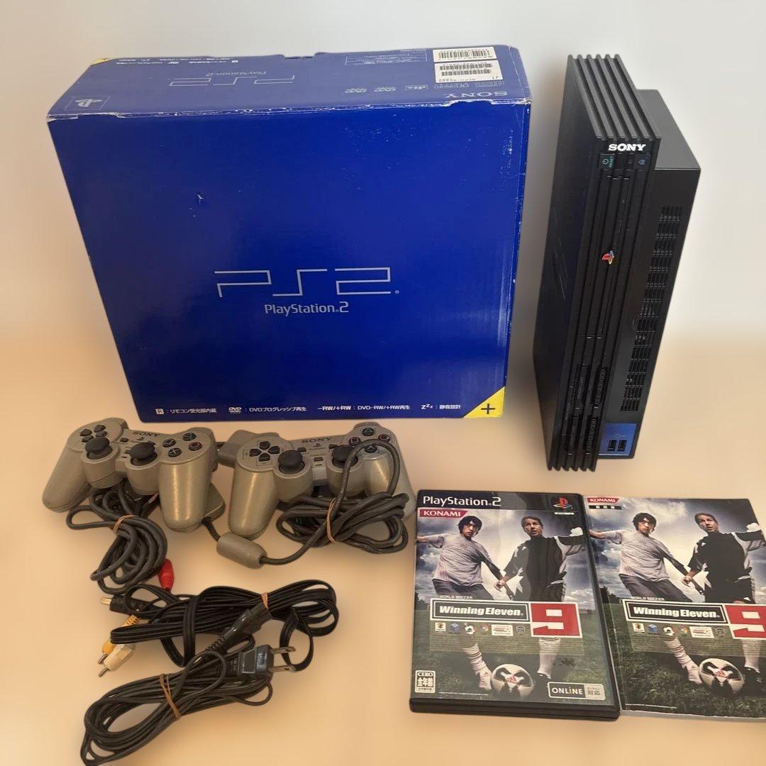 PS2 SCPH-50000 ブラック 本体セット 良動品 外箱付き&ソフト付 - メルカリ