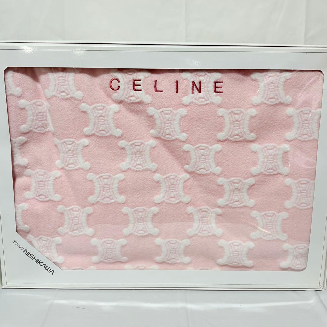 CELINE セリーヌ マカダムトリオンフ総柄 綿毛布 ピンク - メルカリ