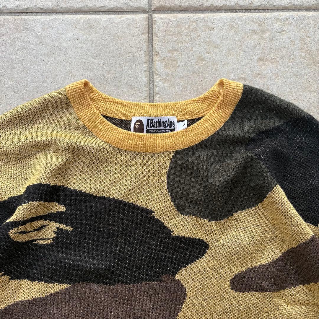 00s a bathing ape CAMO HEAD Knit ニット 迷彩 - メルカリ