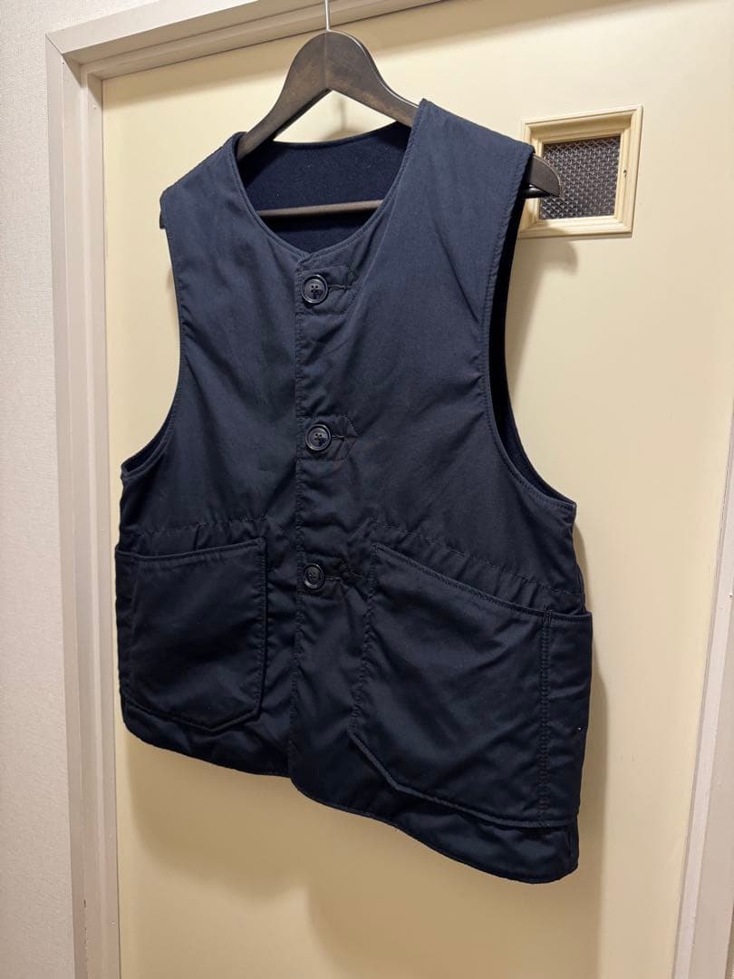 エンジニアードガーメンツ　オーバーベスト OVER VEST – DOUBLE CLOTH Black | Dresswell online store