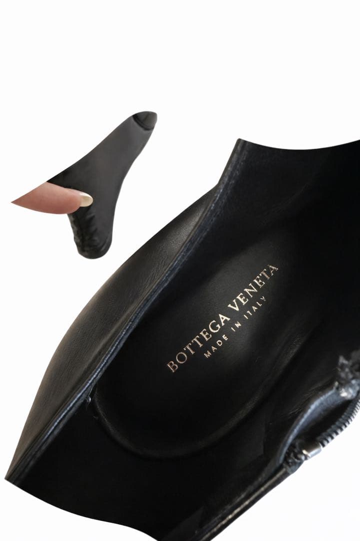 BOTTEGA VENETA 黒 レザー ショートブーツ / アンクルブーツの通販はau