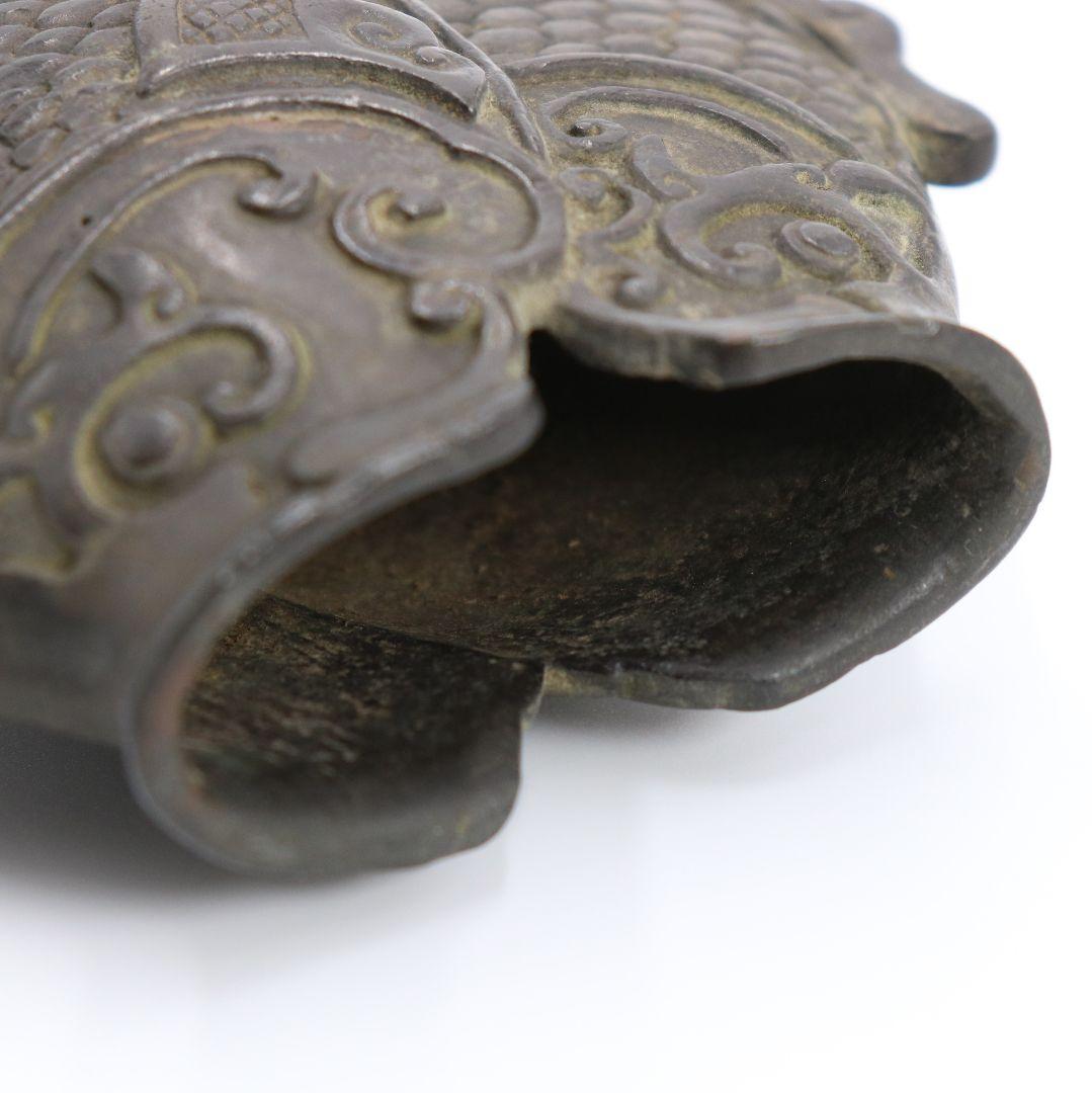 中国 古銅製 双魚花入 花器 花生 魚文 銅器 N64 - メルカリ