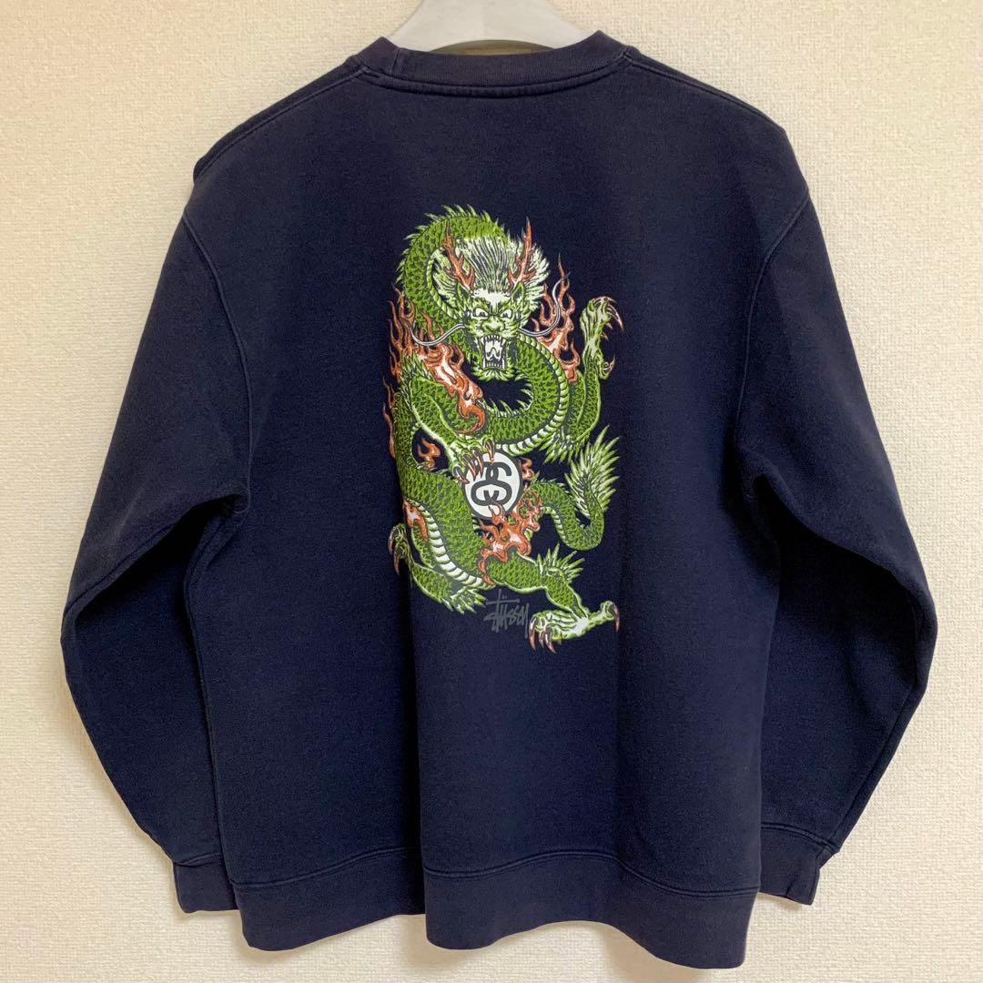 90s stussy USA製 紺タグ ドラゴン スウェット ステューシー M - メルカリ