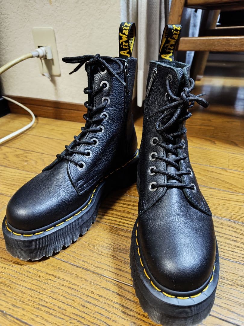 Dr. Martens 8ホール サイドジップブーツ UK6 25cm 美品 日本限定】1460 ZIP グレーステッチ BEX 8 ホール ブーツ
