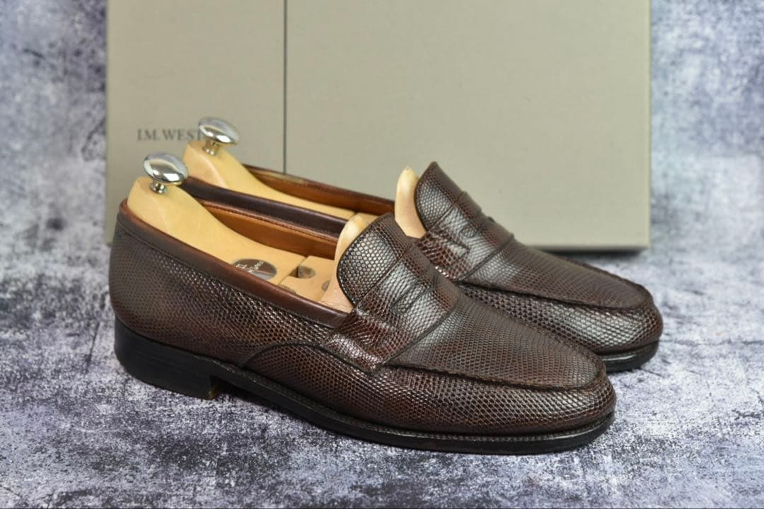 純正ツリー付　J.M.WESTON　#180　リザード　6.5E　ダークブラウン