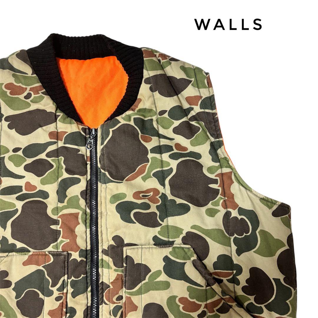 Wallsウォールズ　ダックハンターカモフラージュリバーシブルベスト　古着　中綿 楽天市場】80s USA製 ウールリッチ ダックハンター カモ 中綿