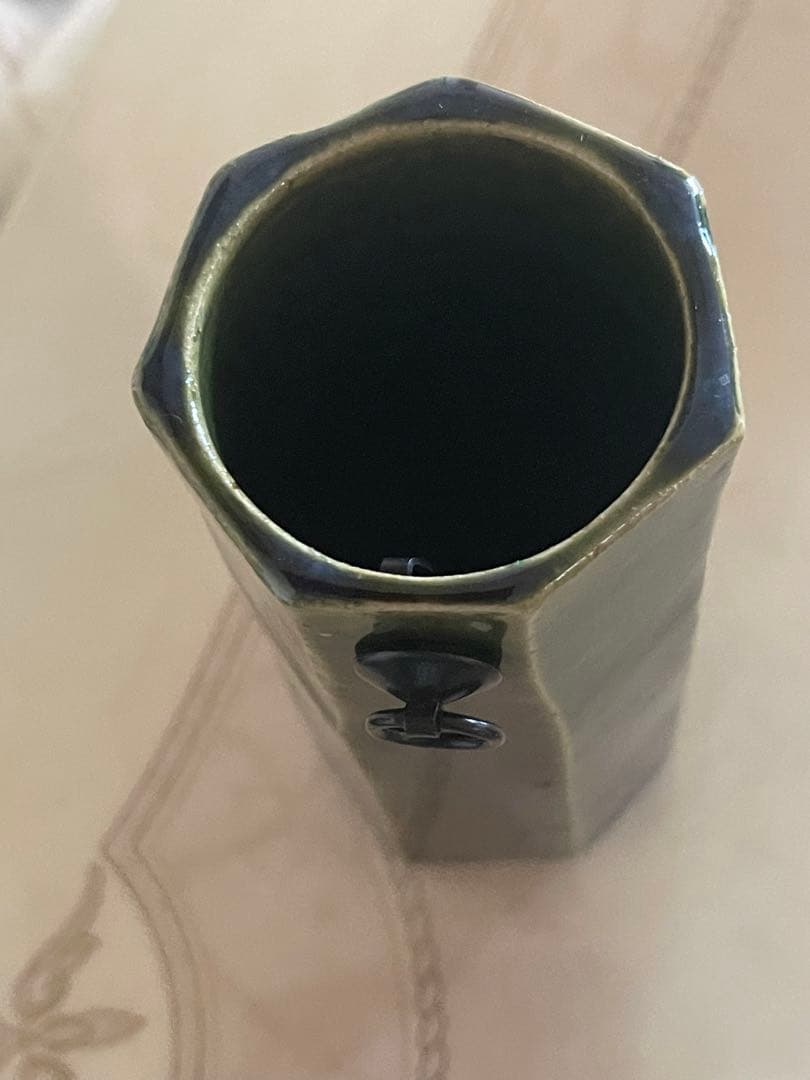 加藤春鼎 花瓶 モスグリーン