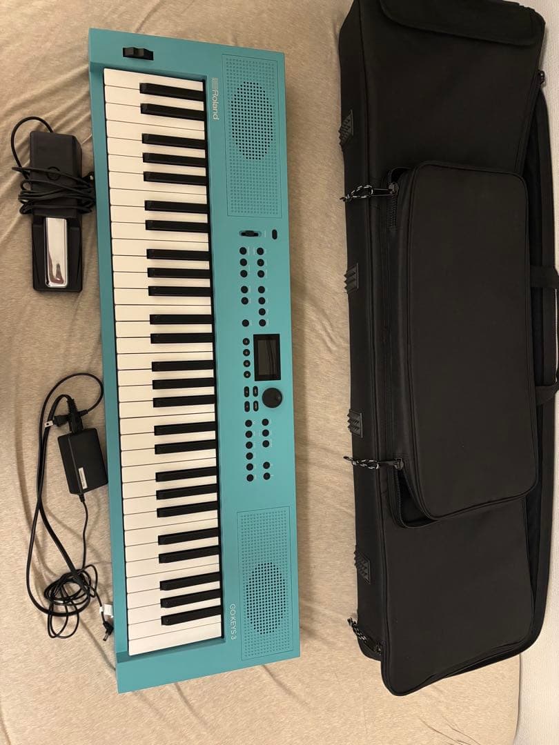 Roland GO:KEYS3 ケース付き Roland GOKEYS3-TQ [背負える純正キャリング・バッグ ＆ ペダルセット