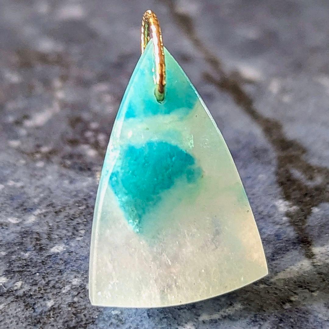 ♢N♢訳あり♢K18 アマゾナイト インクォーツ 7.45ct チャーム