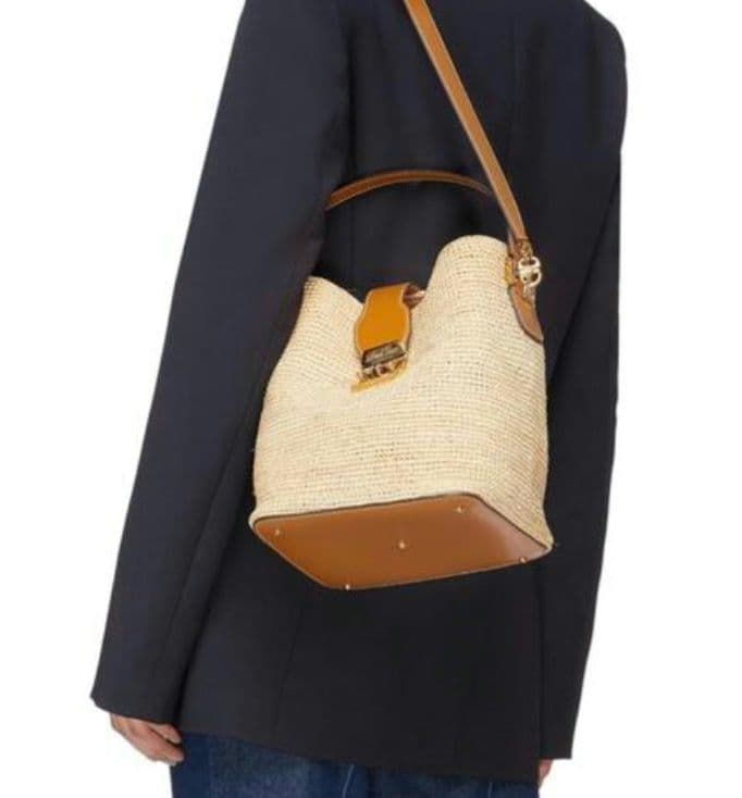 Mark Cross マーククロス ストロー バケツ トートバッグ かごバッグ