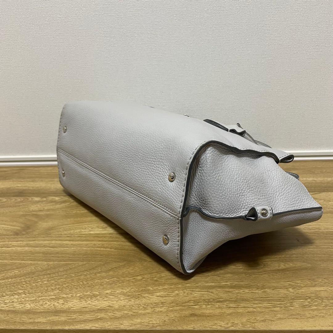 《美品》TOD’S （トッズ）レザー ハンドバッグ ライトグレー