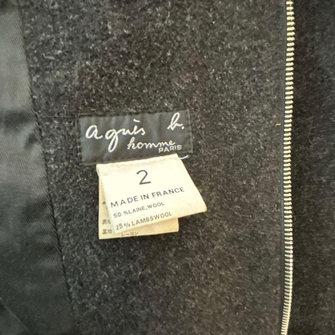 90s フランス製 アニエスベー ririジップ ウール ジップアップコート 2