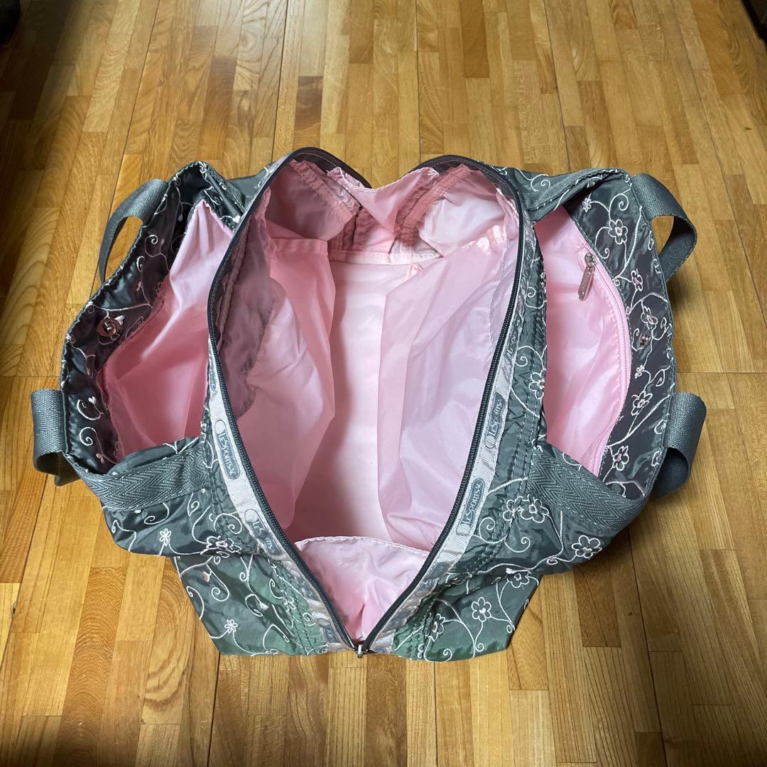 レスポートサック ハワイ限定 グレー ヴァイン ハンドバッグ 刺繍 変色