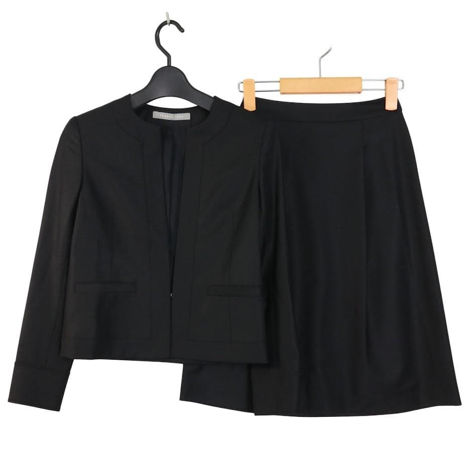 タグ付き】theory luxe エグゼクティブ セットアップ ノーカラー 黒