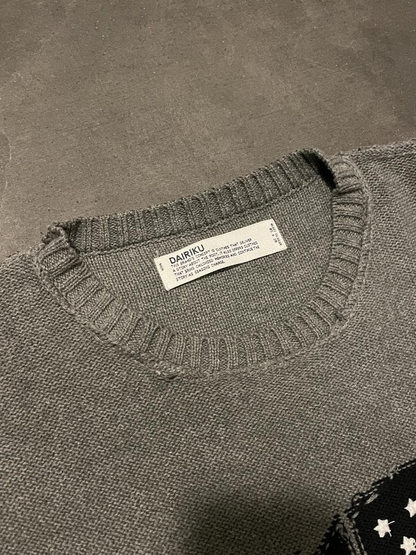 DAIRIKU ダイリク 星条旗 ニット アメリカ国旗 ワンサイズ グレー